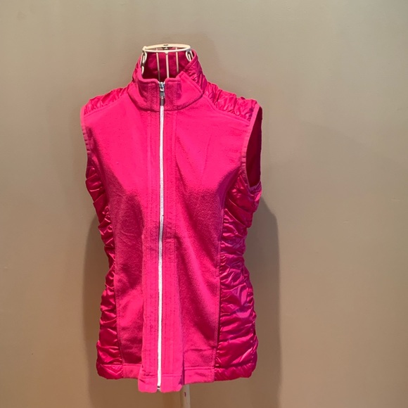 CUTTER AND BUCK Pink Fleece Zip Up Vest - Picture 5 of 8